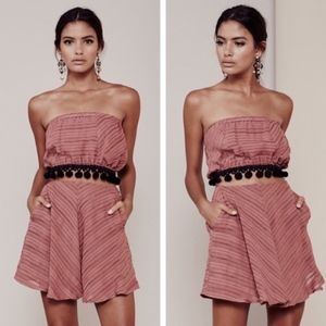 For Love & Lemons Chevron Mini Skirt M EUC